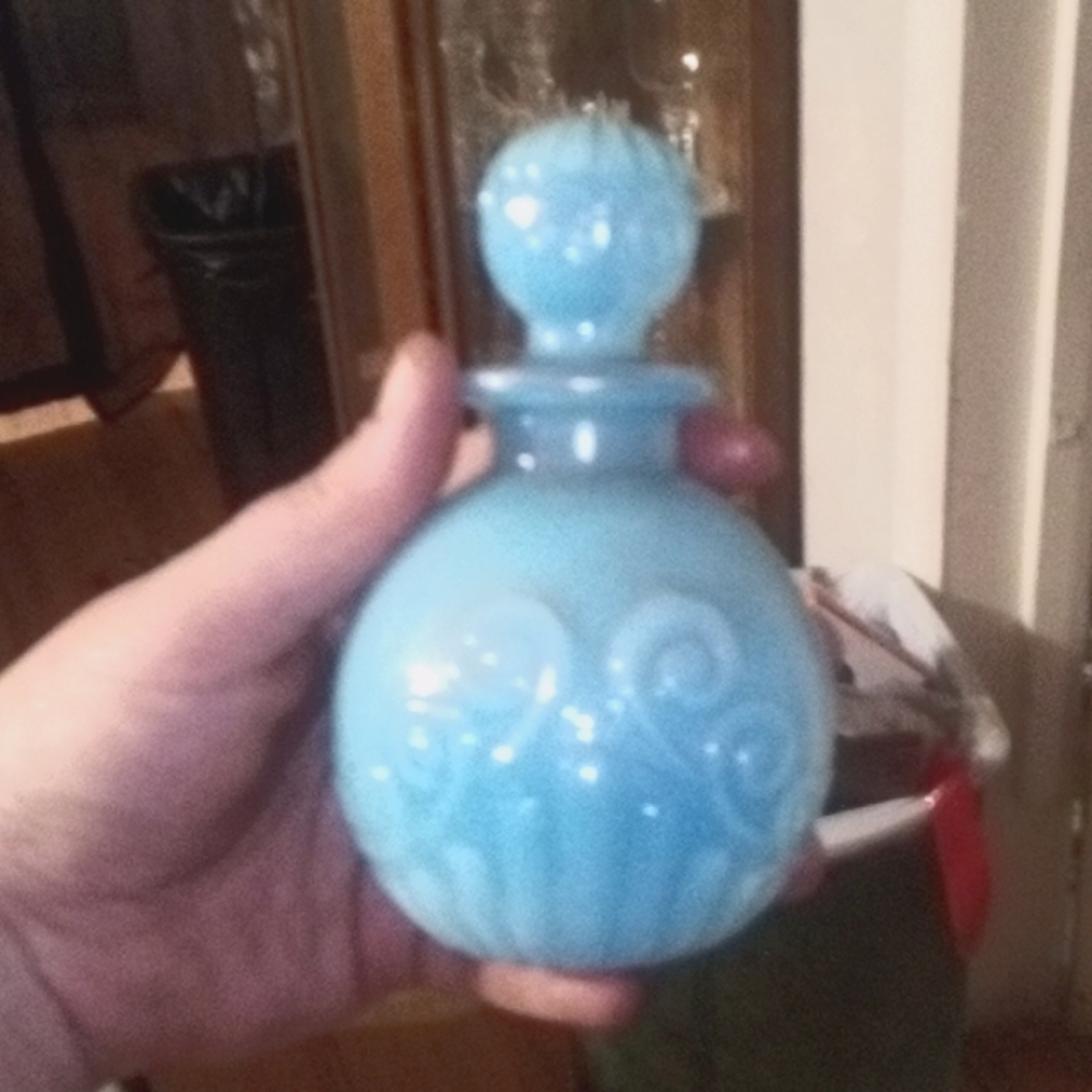 Blue and aqua colored glass sets